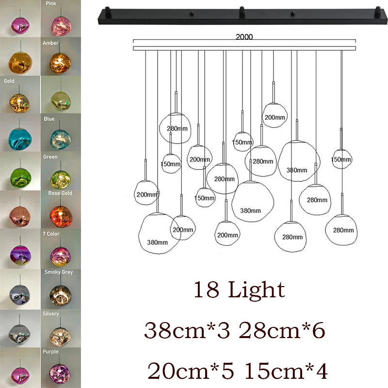 Nordic LED PVC Lava Bedroom & Living Room Pendant Lamp 