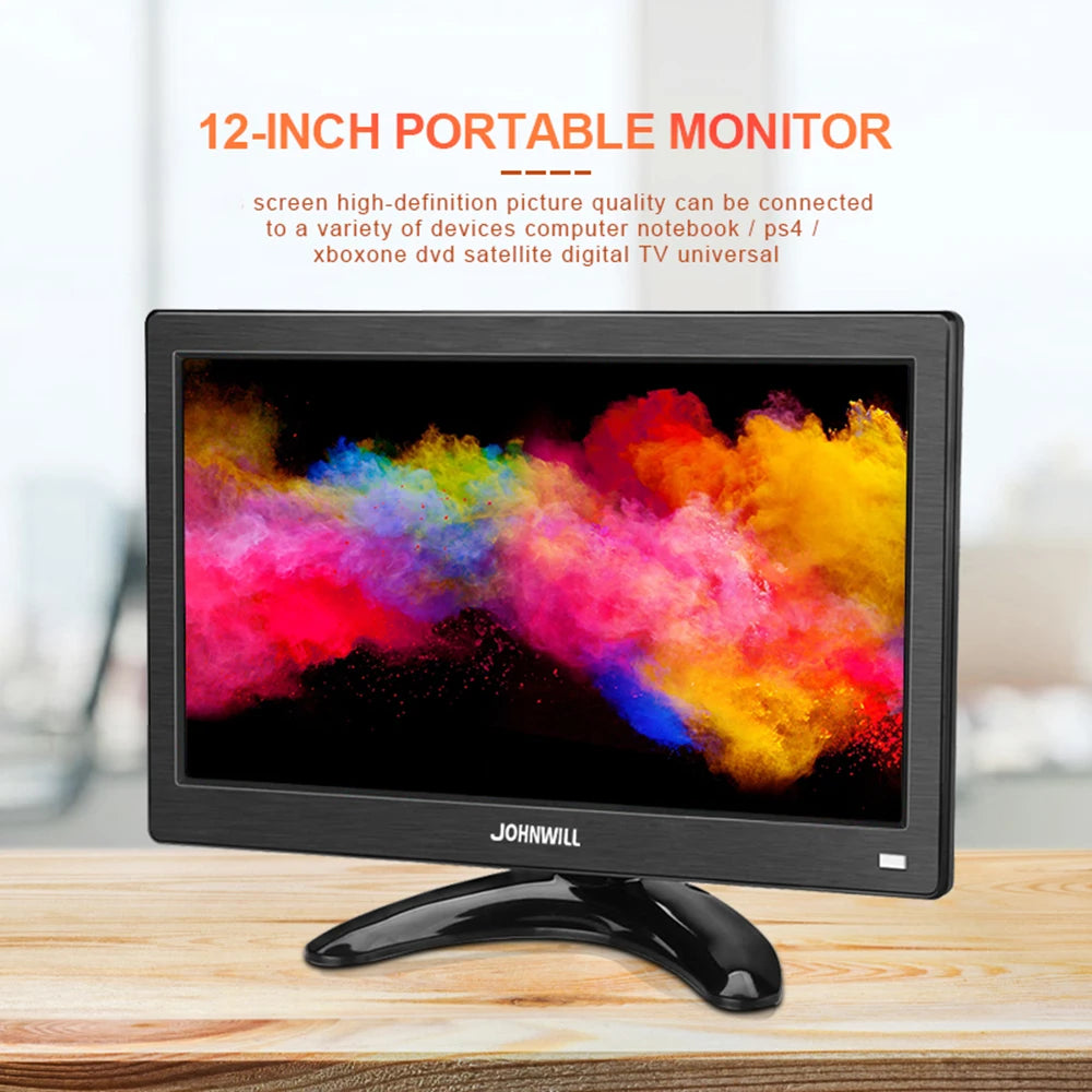 JOHNWILL 12-inch Mini TV LCD HD Computer Monitor.