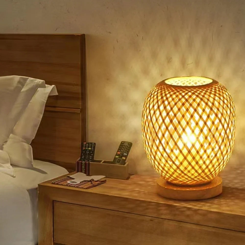 Handmade Bamboo Weaving Table Lamp