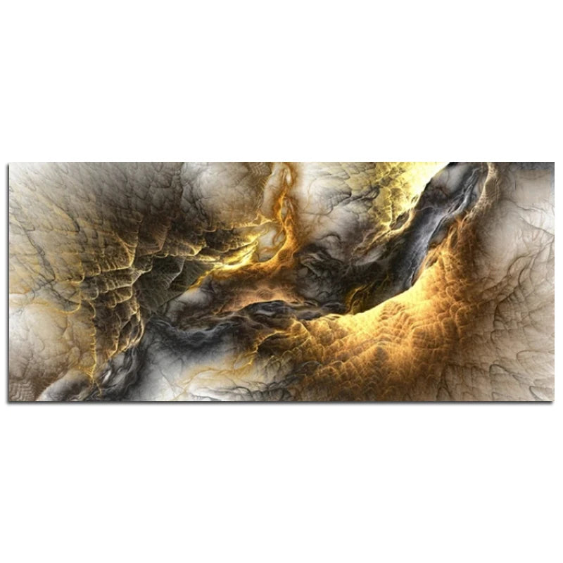 Grey Yellow Cloud Abstract Canvas Art