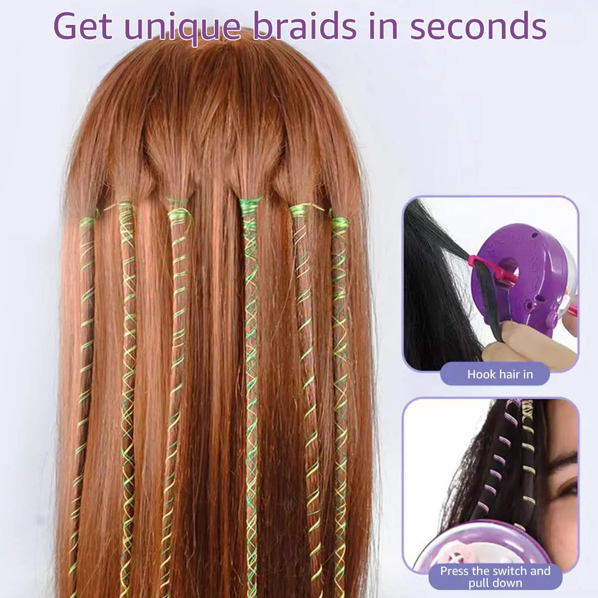 Electric Hair Braider Kit For Kids DIY Automatic Hair Decoration Braiding Tool   Fashion Salon Hair Pretend Play Toy For Girls