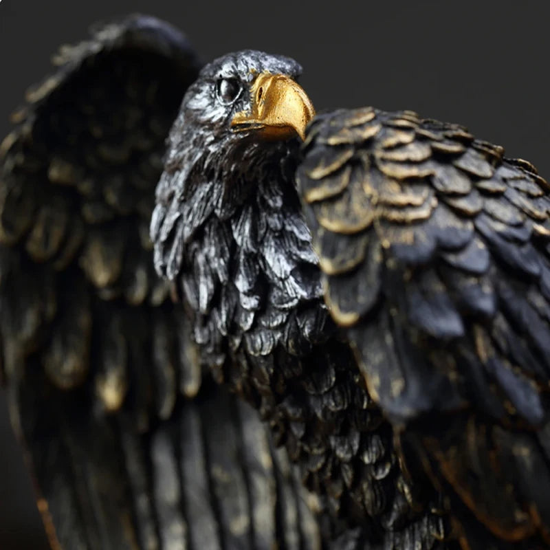 Majestic Resin Eagle Ornament for Home and Office Décor