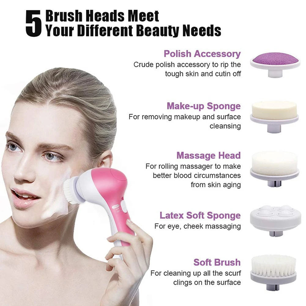 Electric Facial Cleaning Brush Set