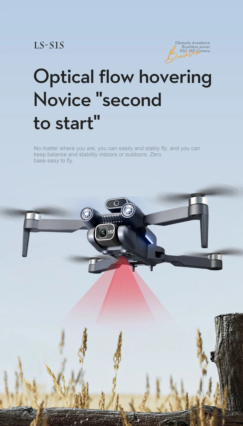 S1S Mini Brushless Drone with 4K Professional 8K HD Camera, 5G Wifi FPV, Obstacle Avoidance