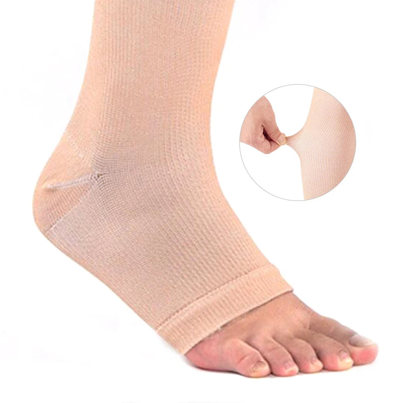 Open Toe Knee-High Compression Stockings | Varicose Veins Support