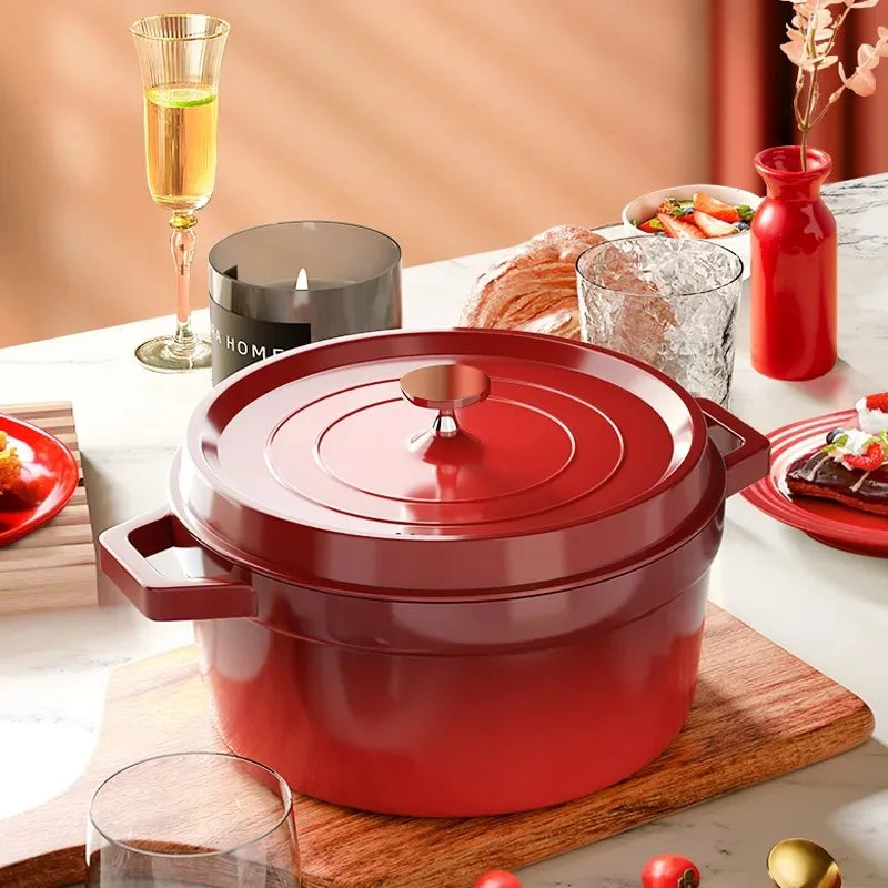 Enameled Cast Aluminum Dutch Oven with Lid - 4.7L