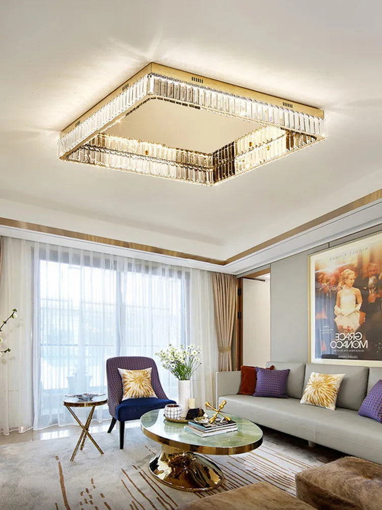 Dimmable Crystal LED Ceiling Lights - Elegant Home Décor