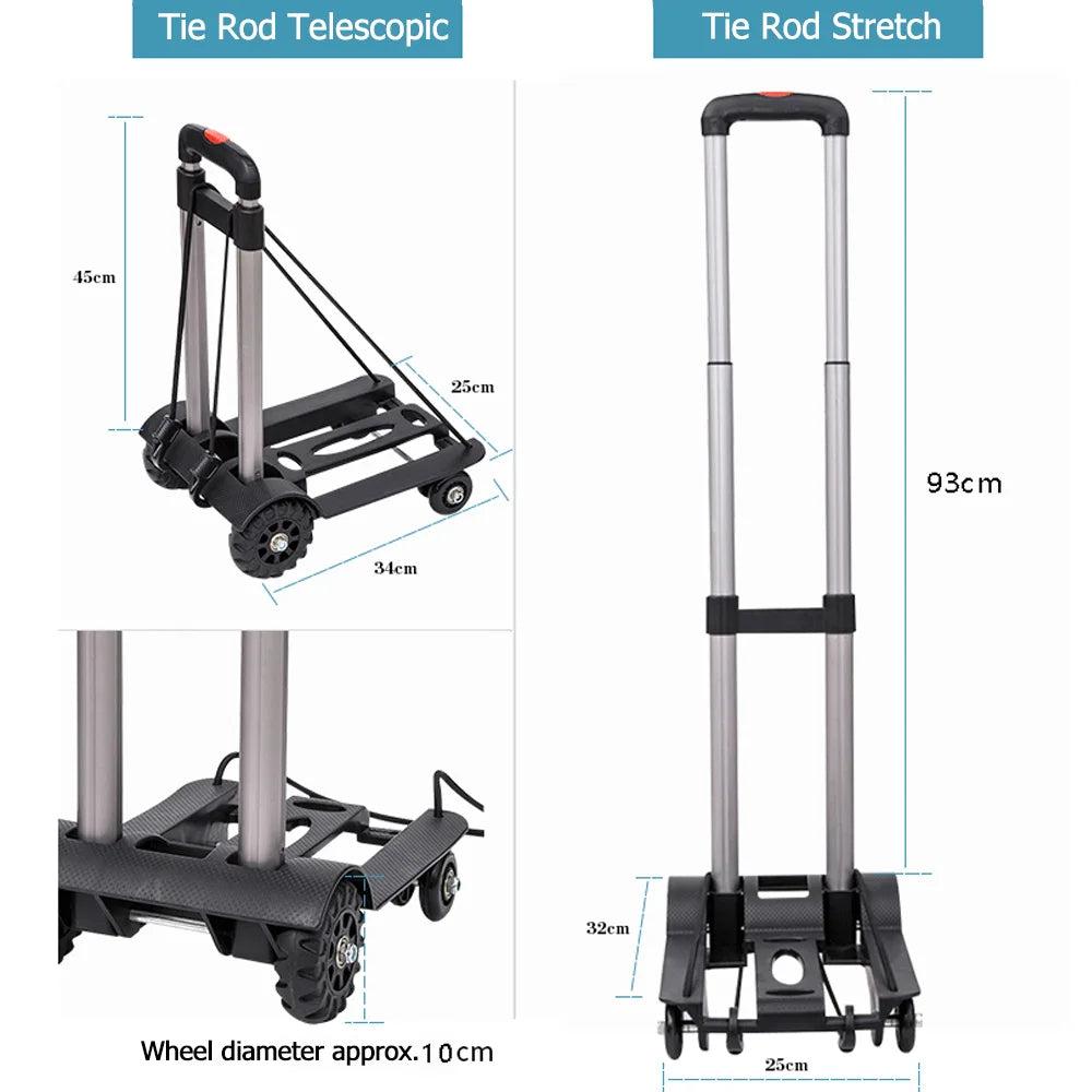 Multi-function On-board Storage Organizer - Foldable Trunk Trolley