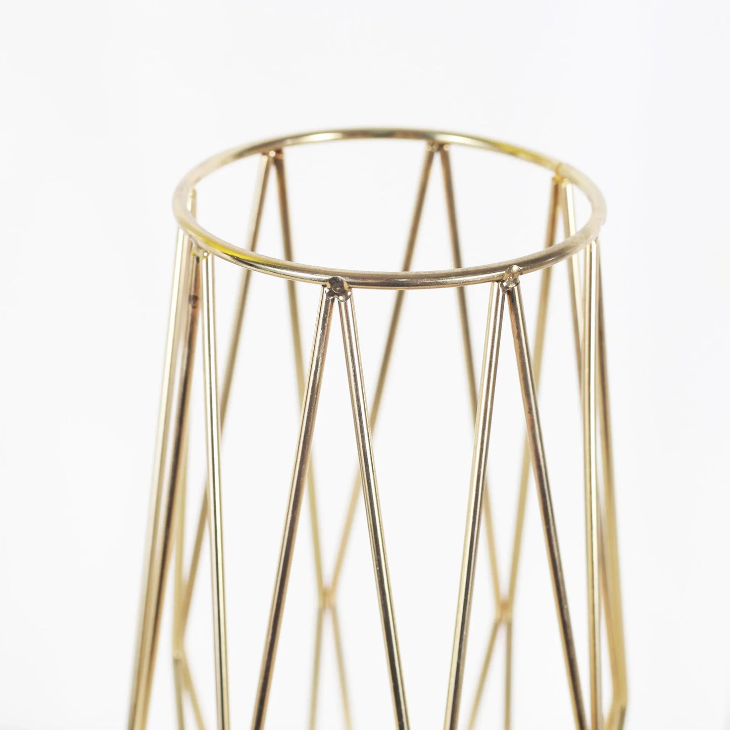 Nordic Gold Plated Diamond Glass Vase: Elegant Tabletop Decor