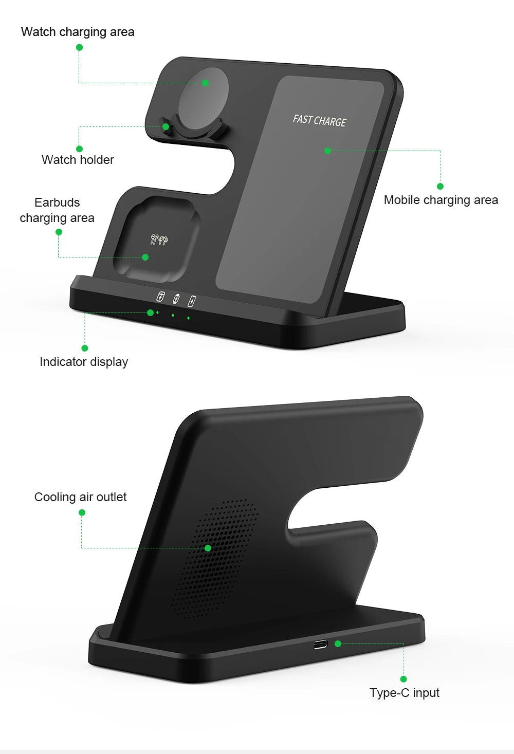 3 in 1 Wireless Charger Stand for Samsung Galaxy S23 S22 21 Ultra S20 30W - Fast Charging Dock Station - Watch 6 /5 Holder Buds2 Pro