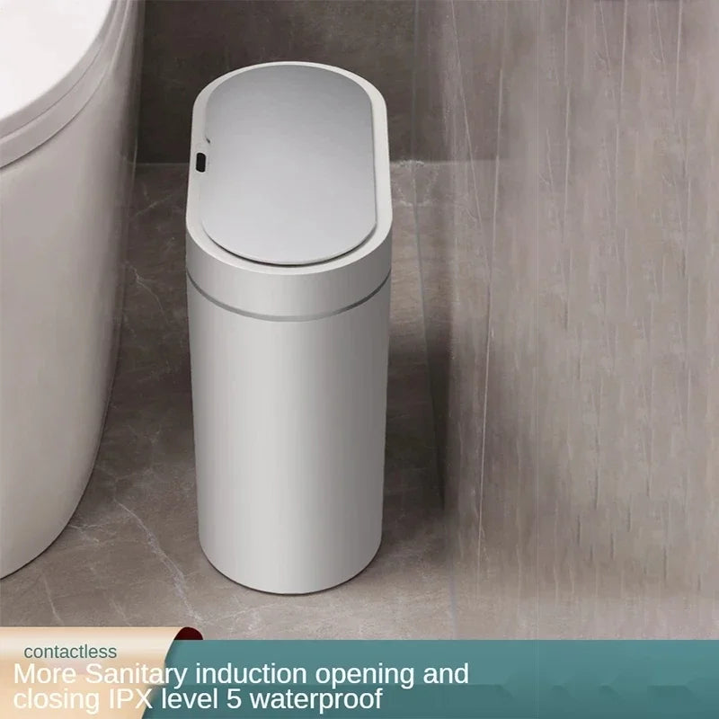 7L Trash Can Smart Sensor Trash Can Automatic Household Electronic Kitchen Trash Bin Toilet Waterproof Narrow Seam Sensor Bin