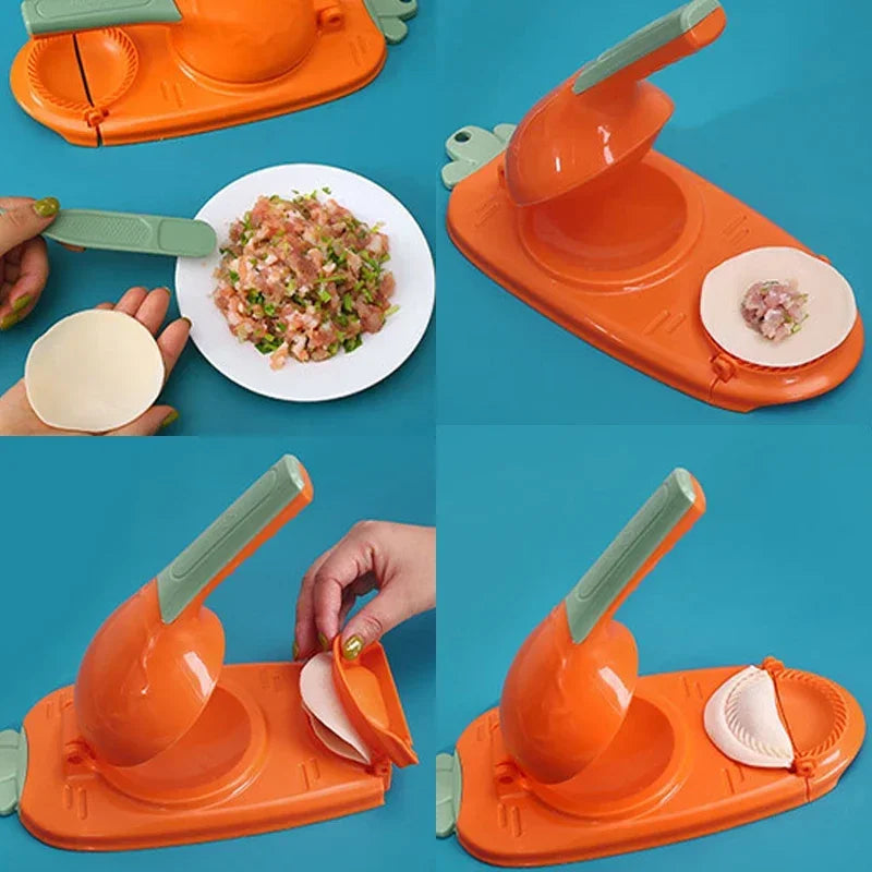 2 In1 Dumpling Maker Wrapper Presser Kit Manual Labor-Saving Dumplings Dough Molder Machine Kitchen Gadget Apple Pie Baking Tool