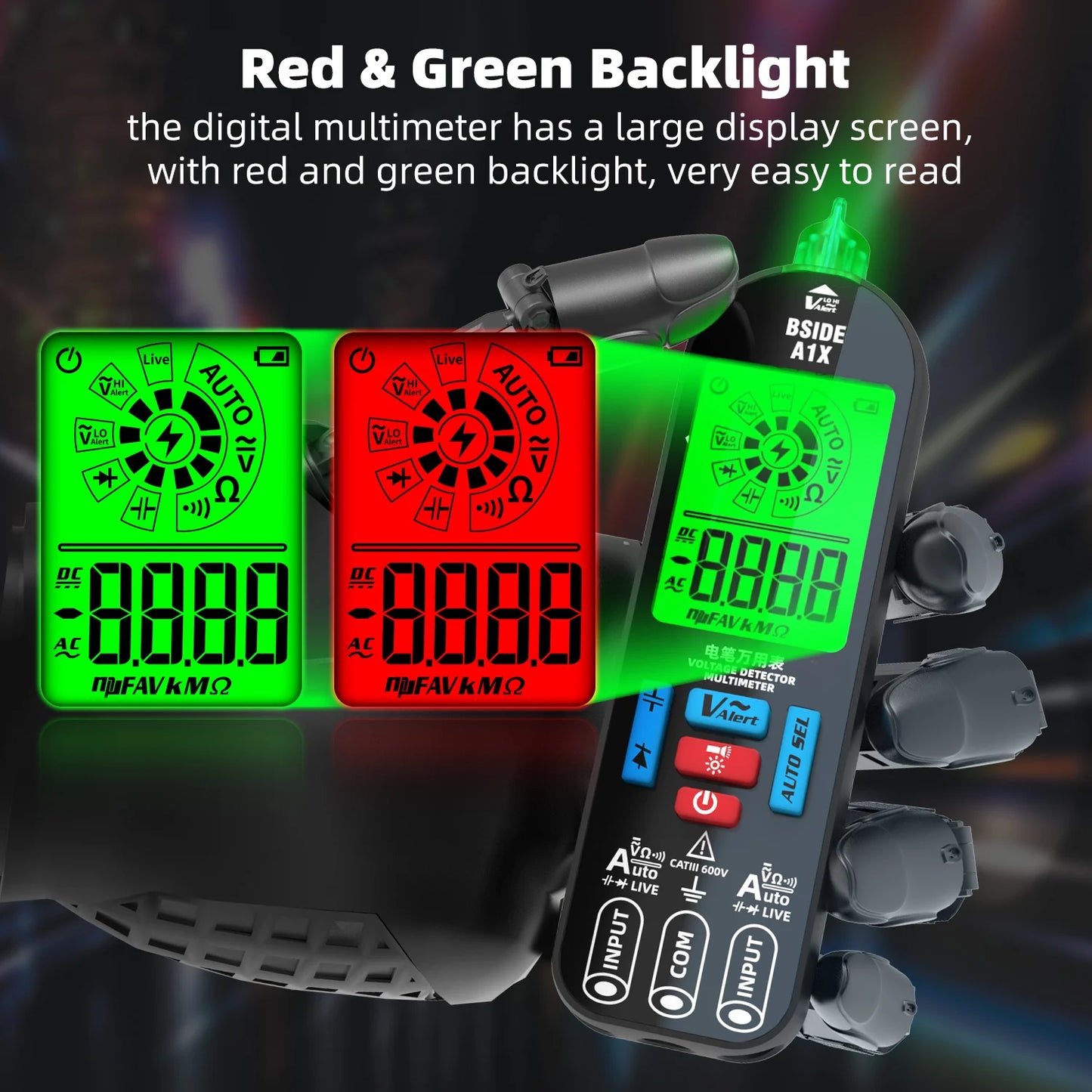 BSIDE A1/A1X Smart Digital Multimeter Electronic USB Tester Breakpoint AC DC Contactless NCV Charged Automatic Diode Capacitor