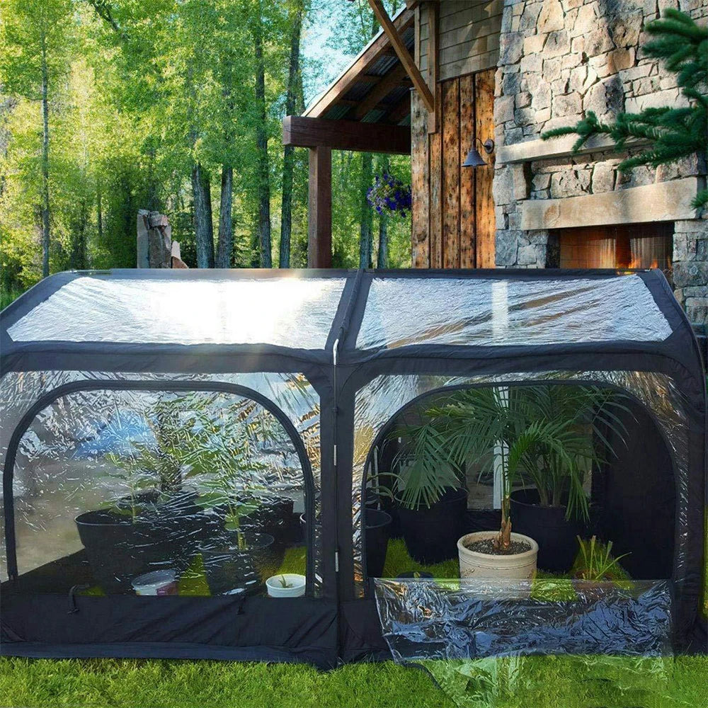 Portable Greenhouse Pop up Grow House for Outdoor and Indoor, Eco-Friendly Fiberglass Poles, Overlong Cover, 4 Zipper Doors