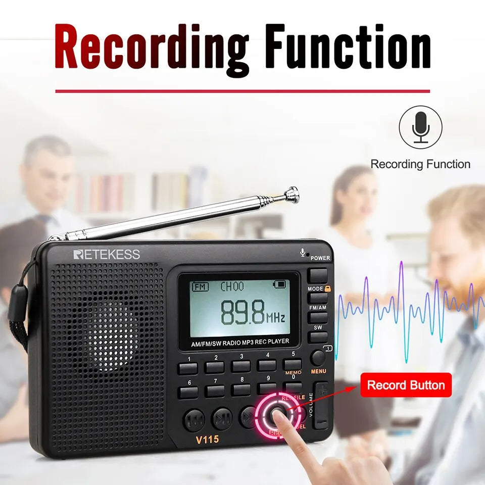 Portable Rechargeable V115 Radio