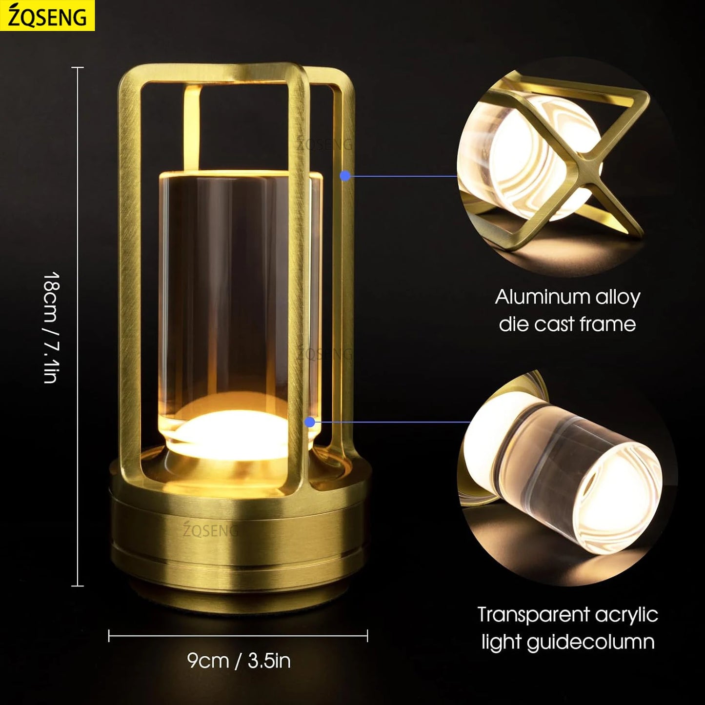 Touch Rechargeable Table Lamp - Wireless Versatility