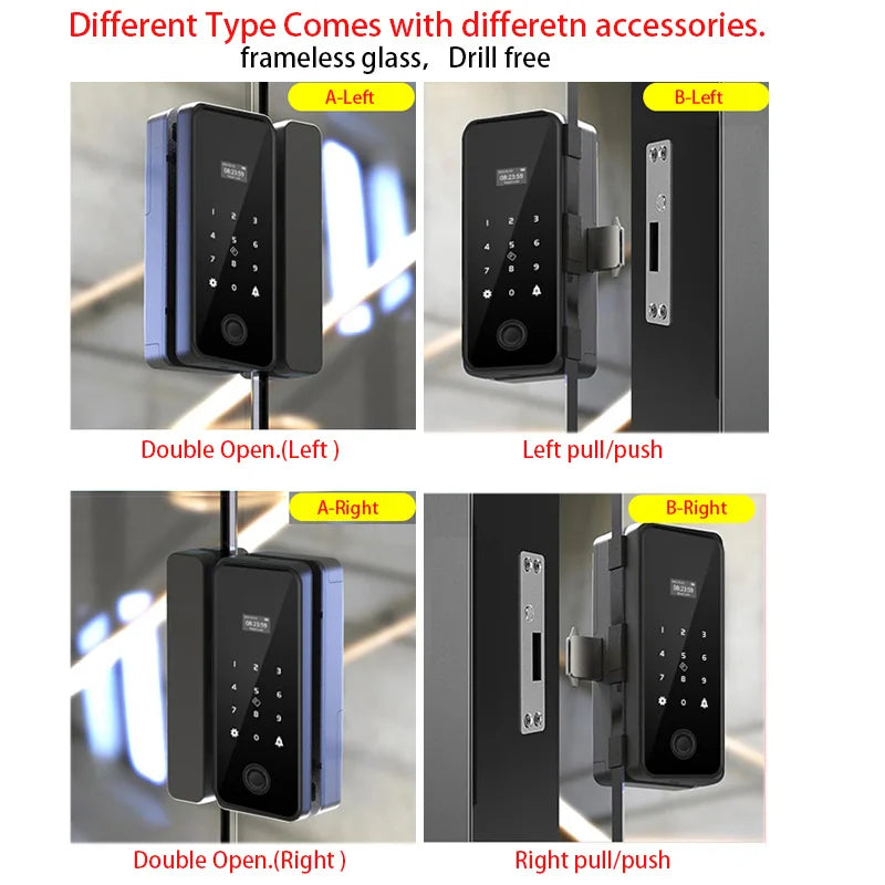 3D Face Recognition Smart Lock - Infrared Sensor Tuya APP WIFI Biometric Electronic Fingerprint Unlock for Glass Door Lock Wooden Door