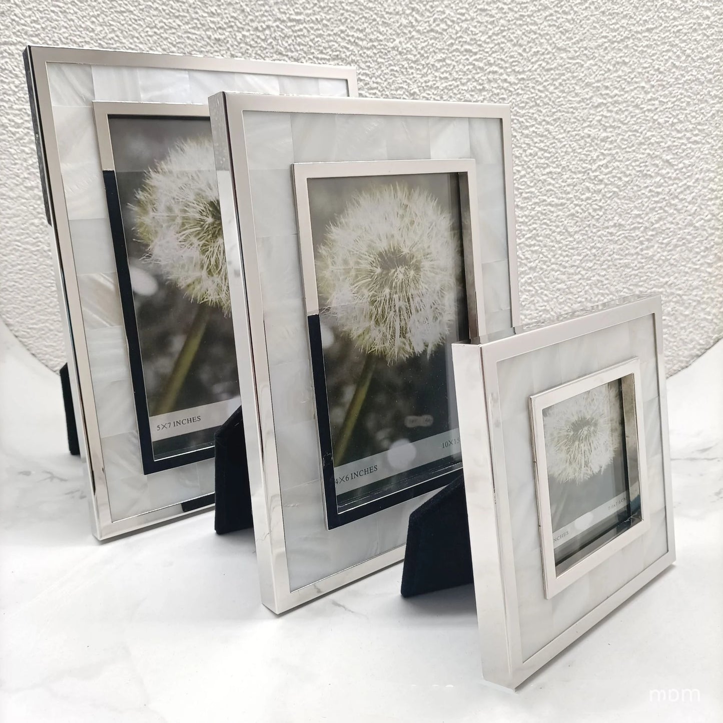 Metal Frame Shell Picture Frame - Contemporary Tabletop Decor