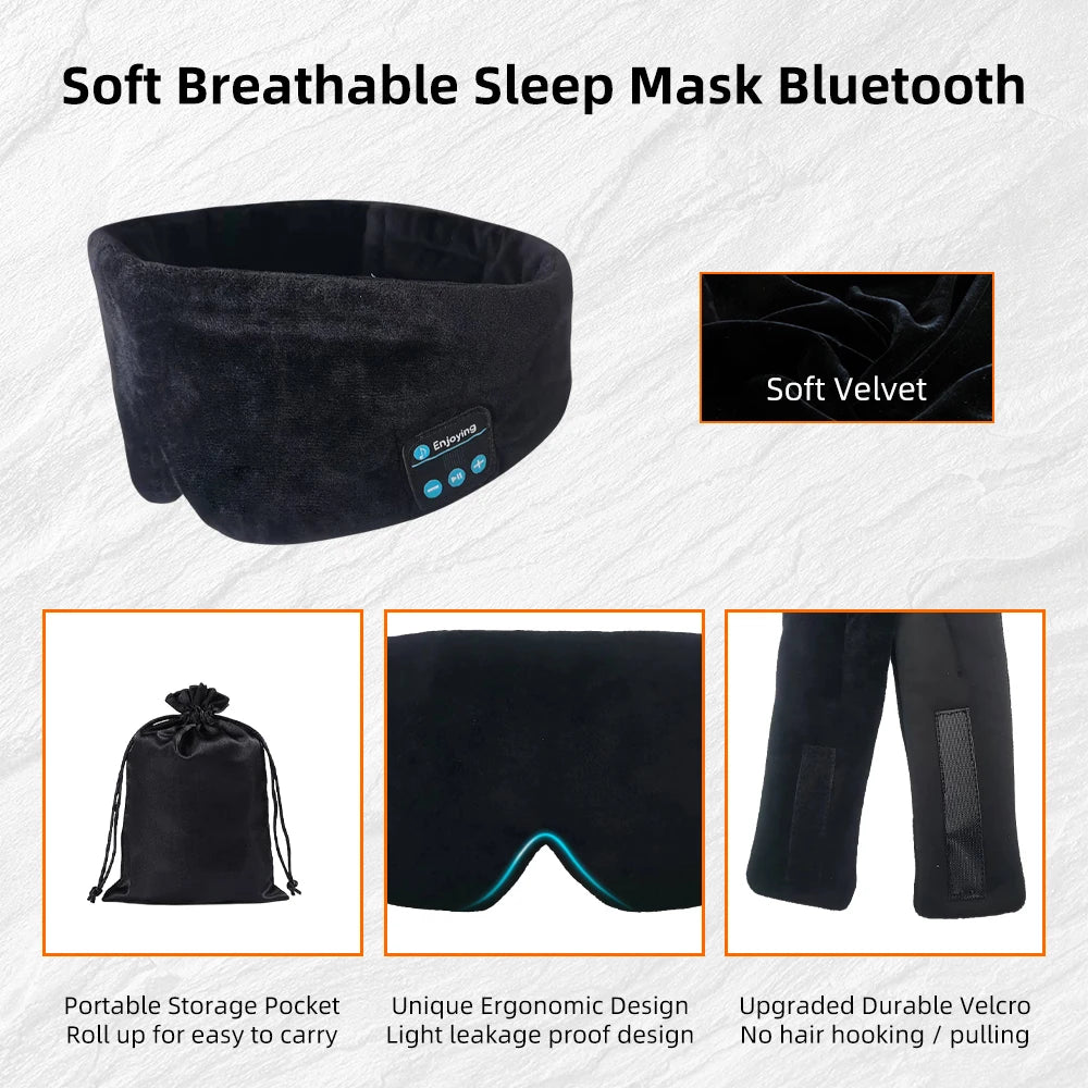 Sleeping Mask with Bluetooth Headphones - Eye Mask for Women Men