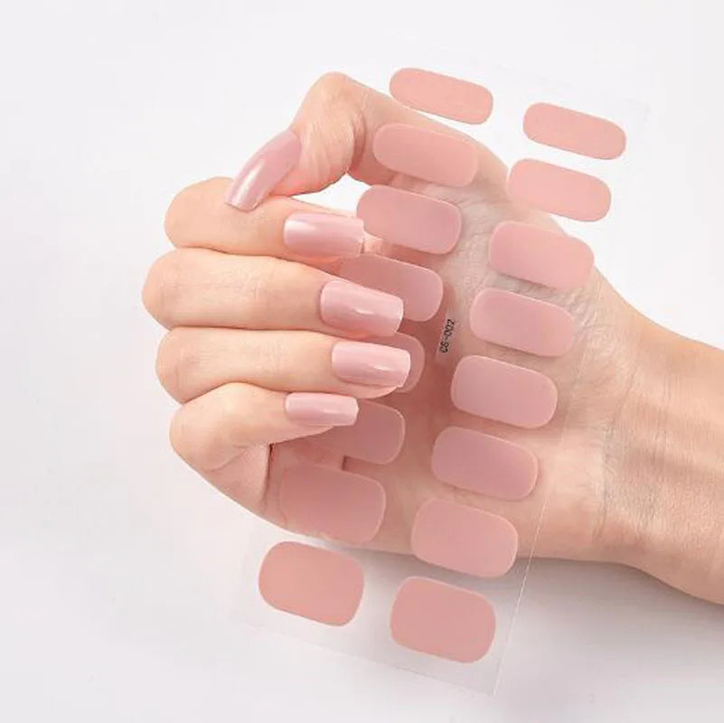 Nail Sticker New Solid Color Adhesive Nail Wraps DIY Nail Polish Film Patch Manicures Transfer Decals Decors Pegatinas Ara Uñas