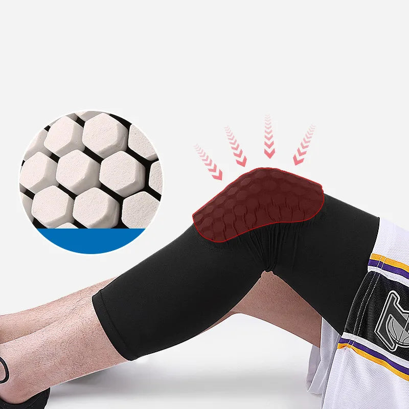 1PC Honeycomb Basketball Knee Pads Sport Volleyball Football Safety Training Knee Support Protector Brace Compression Leg Sleeve