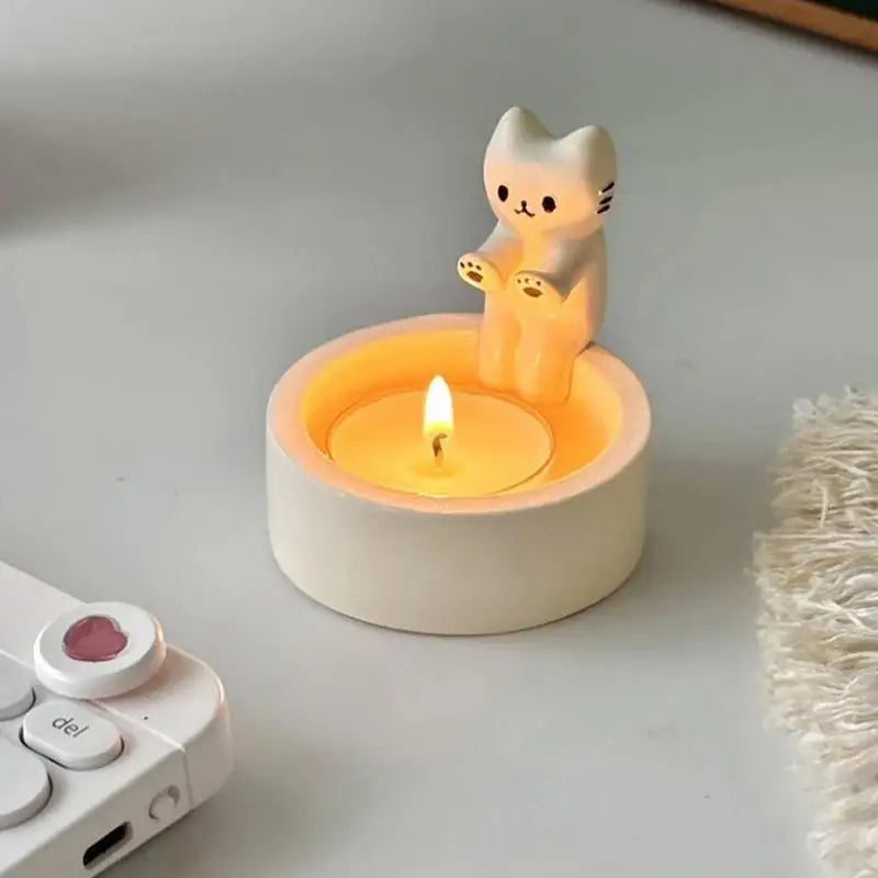 Grilled Cat Shaped Kitten Candle Holder