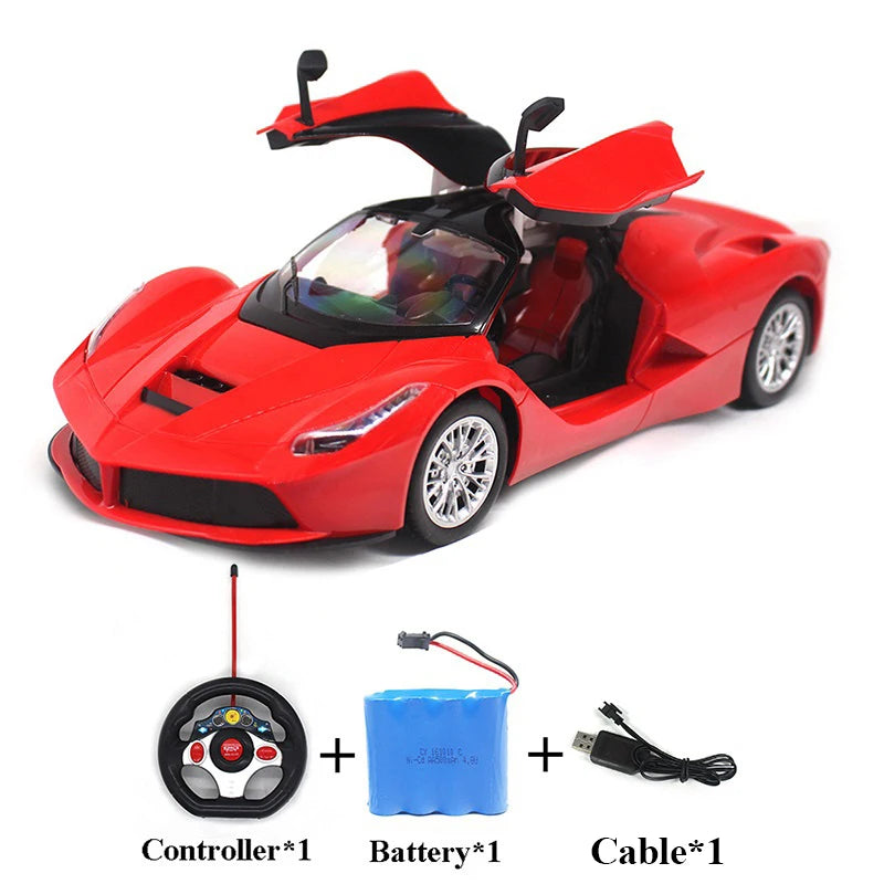 High Speed Racing Car 1:14 Electric Sport Racing Toy Car with Open Door, Lights and Sounds for Boys & Girls