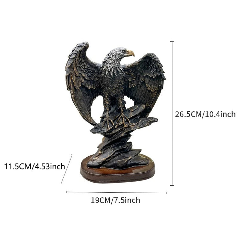 Majestic Resin Eagle Ornament for Home and Office Décor