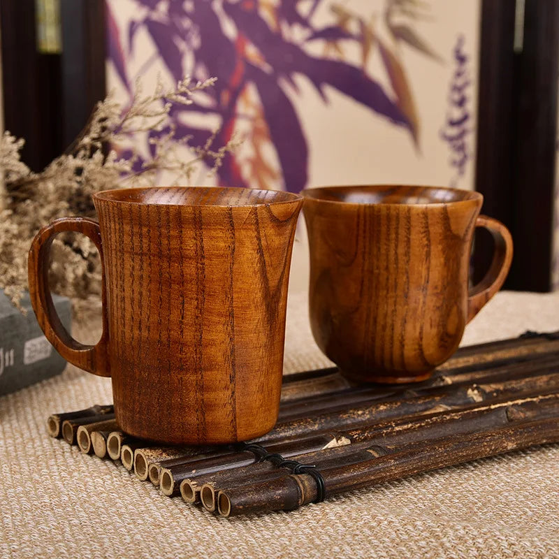 Handmade Wooden Big Belly Mug Cup