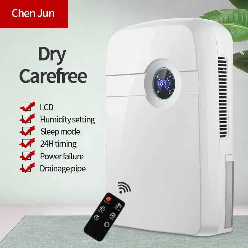 700 Sq. Ft Dehumidifiers for Room and Basements, Auto or Manual Drainage, 2500ml Water Tank, Auto Defrost, Dry Clothes Function