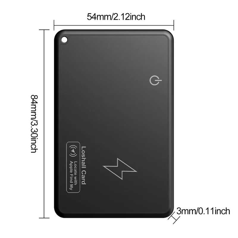 Smart Essentia Mini Wallet Tracker Card Wireless Charging Waterproof GPS Locator for IOS Device Black Thin Item Finder Works with Apple Find My App