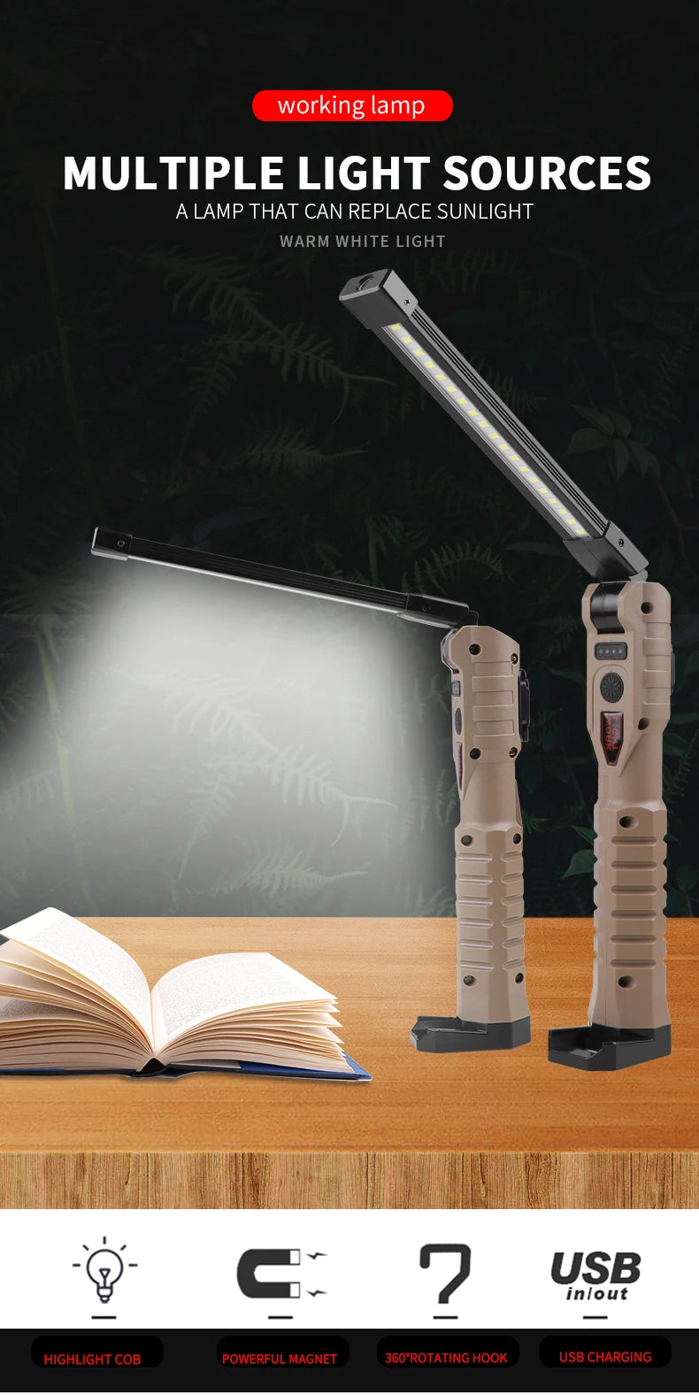 USB Rechargeable LED Work Light