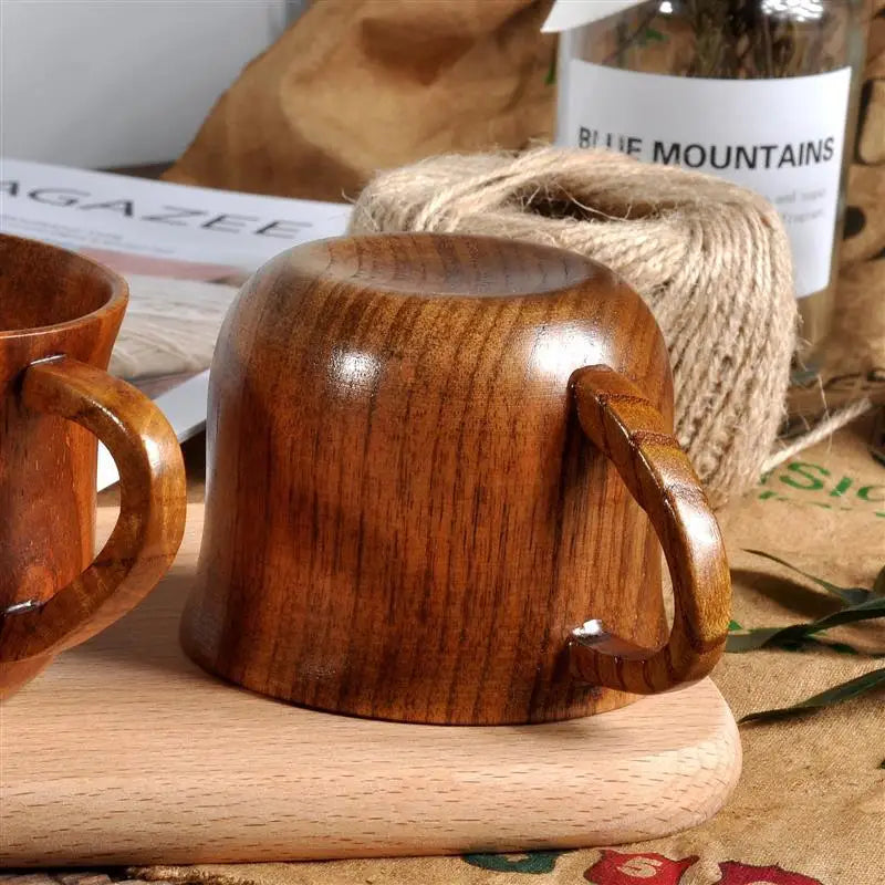 Handmade Wooden Big Belly Mug Cup