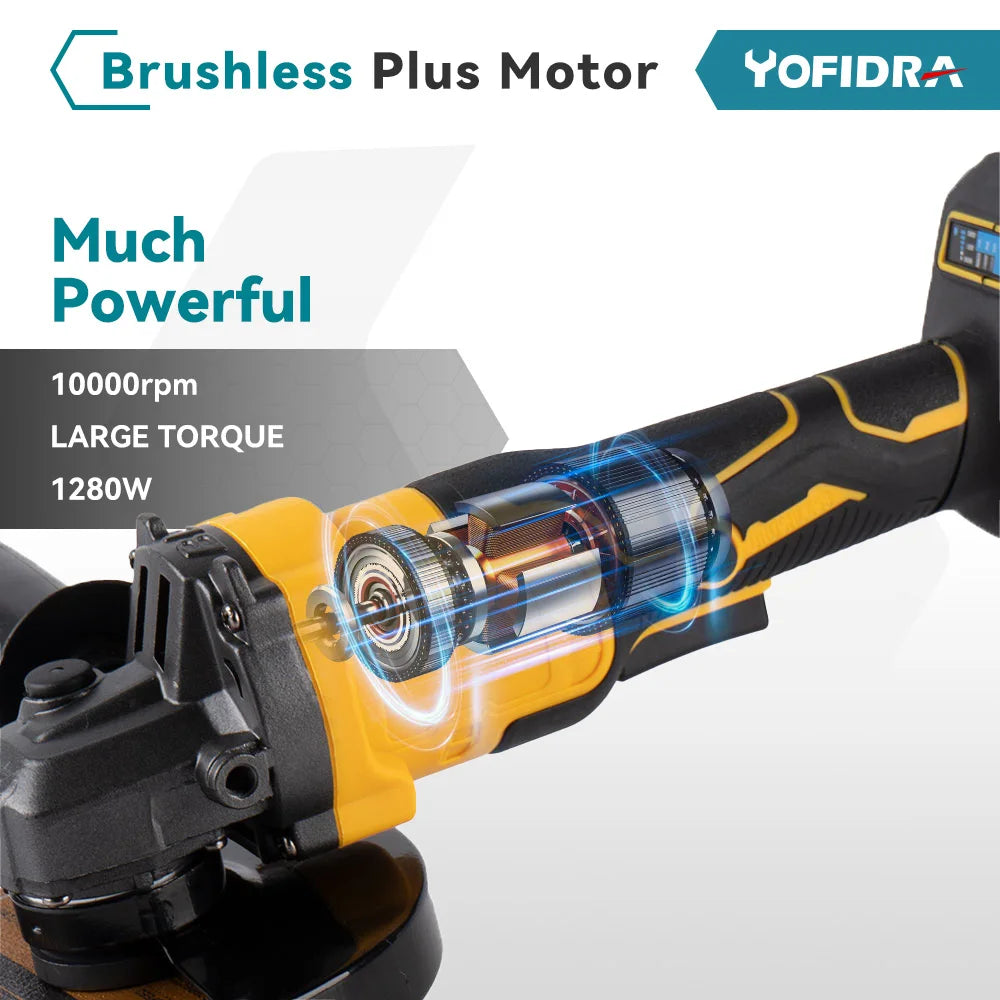 125MM M14 Brushless Electric Angle Grinder Variable Speed for Makita 18v Battery