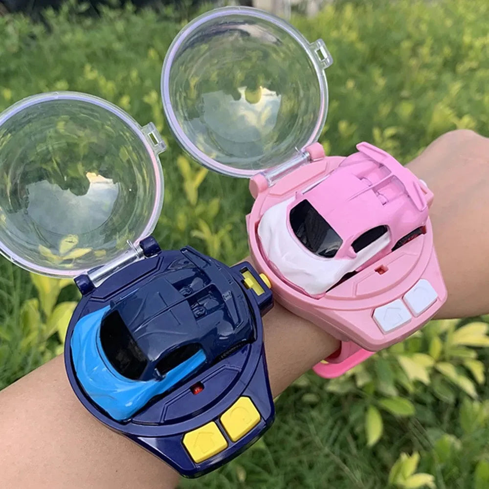 Children Cartoon Mini RC Remote Control Car Watch Toys Electric Wrist Rechargeable Wrist Racing Cars Watch For Boys Girls Gift