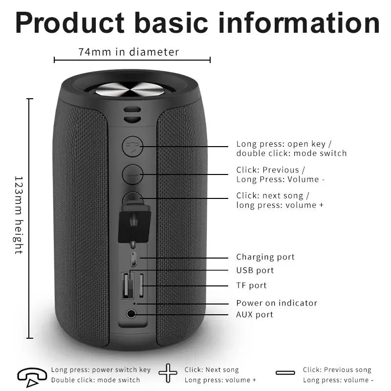 Audioverse Mini Pulse: S32 Portable Wireless Speaker