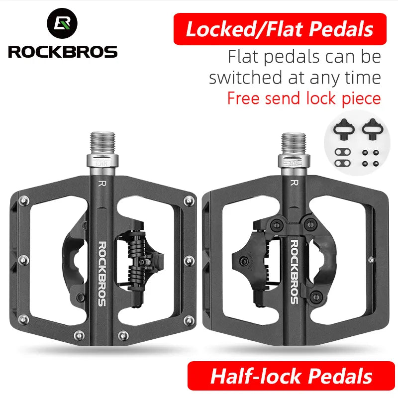 ROCKBROS Non-Slip Bicycle Pedals | Aluminum Alloy Flat Platform