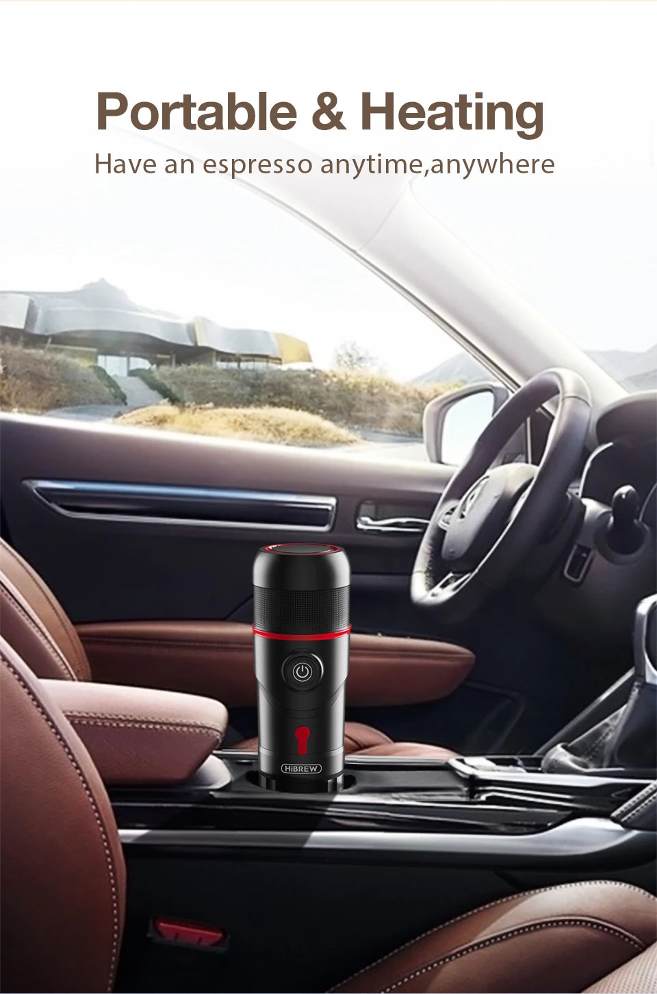 HiBREW Portable Coffee Machine for Car & Home