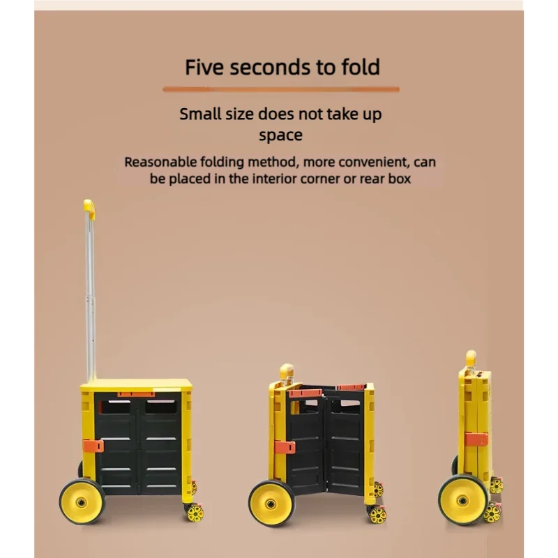 Household Folding Shopping Cart with Oversized Wheels