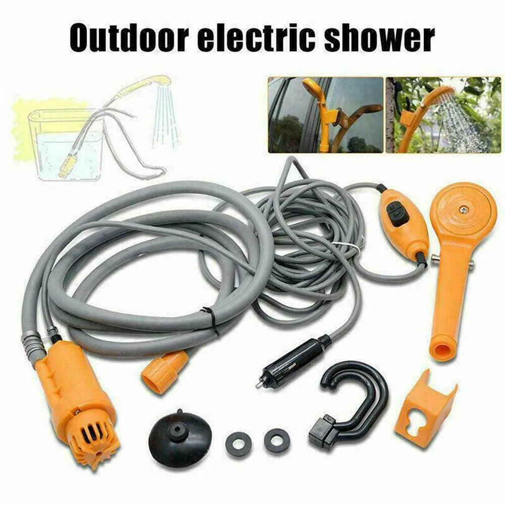 Portable Camping Shower Hiking Travel 12V Car Cigarette Lighter Outdoor Bath Shower