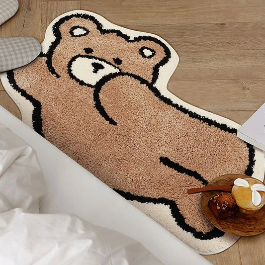 Kawaii Bear Rug Carpet for Living Room Bederoom Beside Area Rugs Non-slip Door Mat Faux Cashmere Floor Mats Kids Room Decor