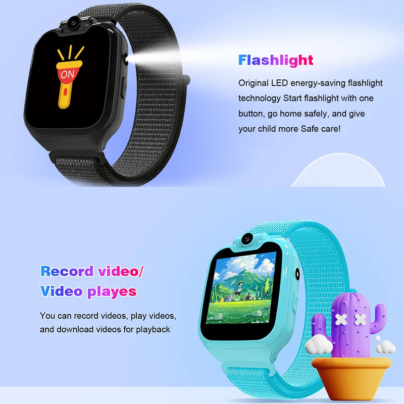 1.54inch Kids Smart Watch Phone Call 16 Games With 512M TF Card Music Video Recording Children Smartwatch Camera Baby SOS Gifts