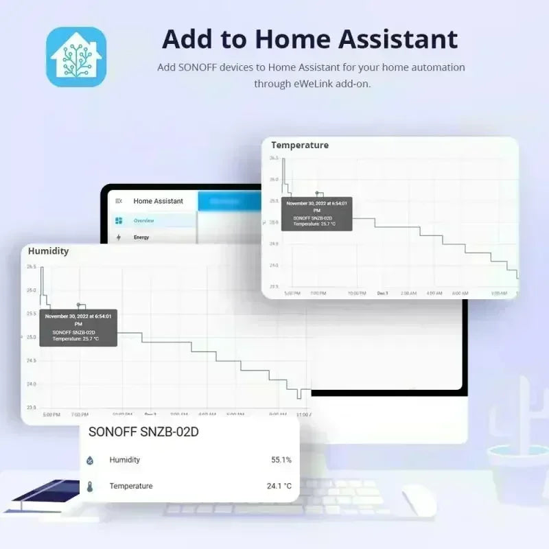 SONOFF SNZB-02D Zigbee LCD Smart Temperature Humidity Sensor Remote Real-time Monitoring SONOFF SNZB-02D for BabyRoom Greenhouse