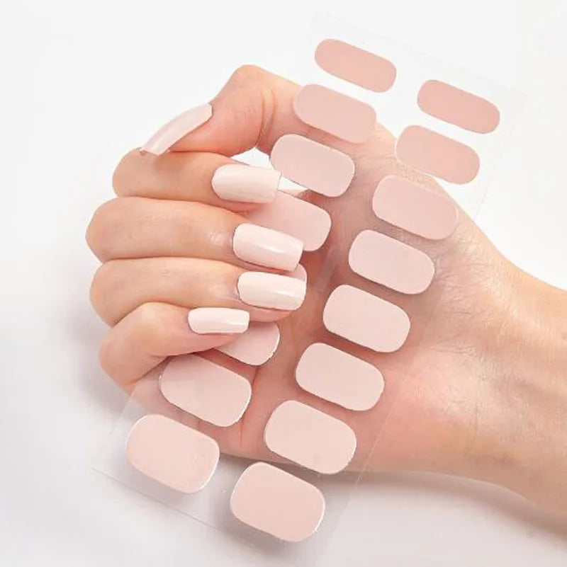 Nail Sticker New Solid Color Adhesive Nail Wraps DIY Nail Polish Film Patch Manicures Transfer Decals Decors Pegatinas Ara Uñas