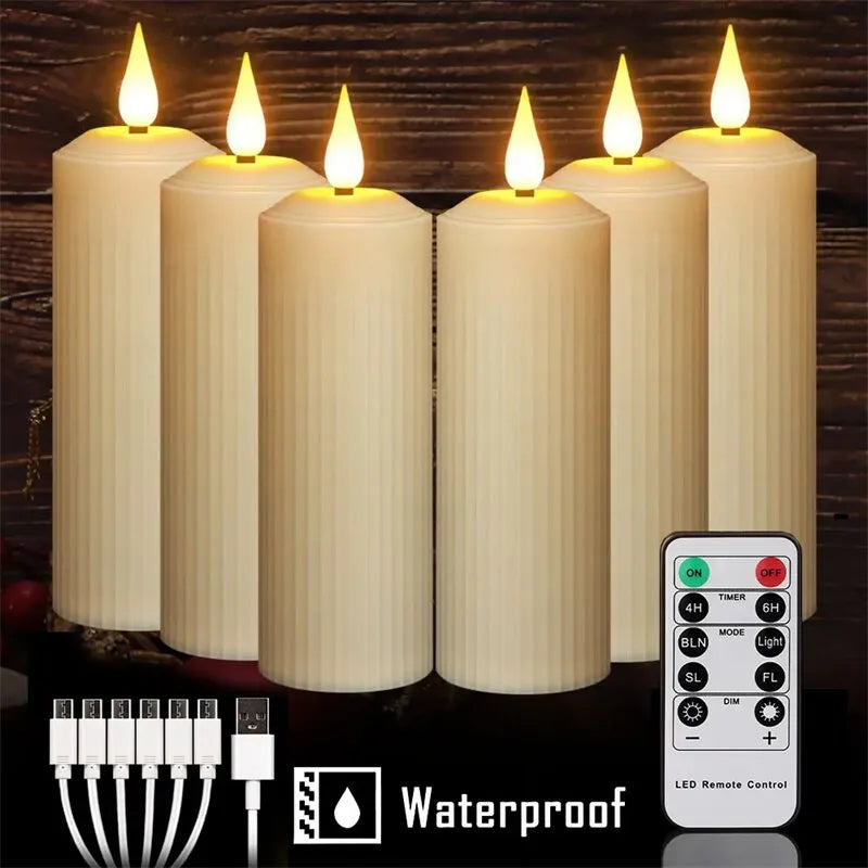 Waterproof LED Flameless Candle Set with Remote Timer