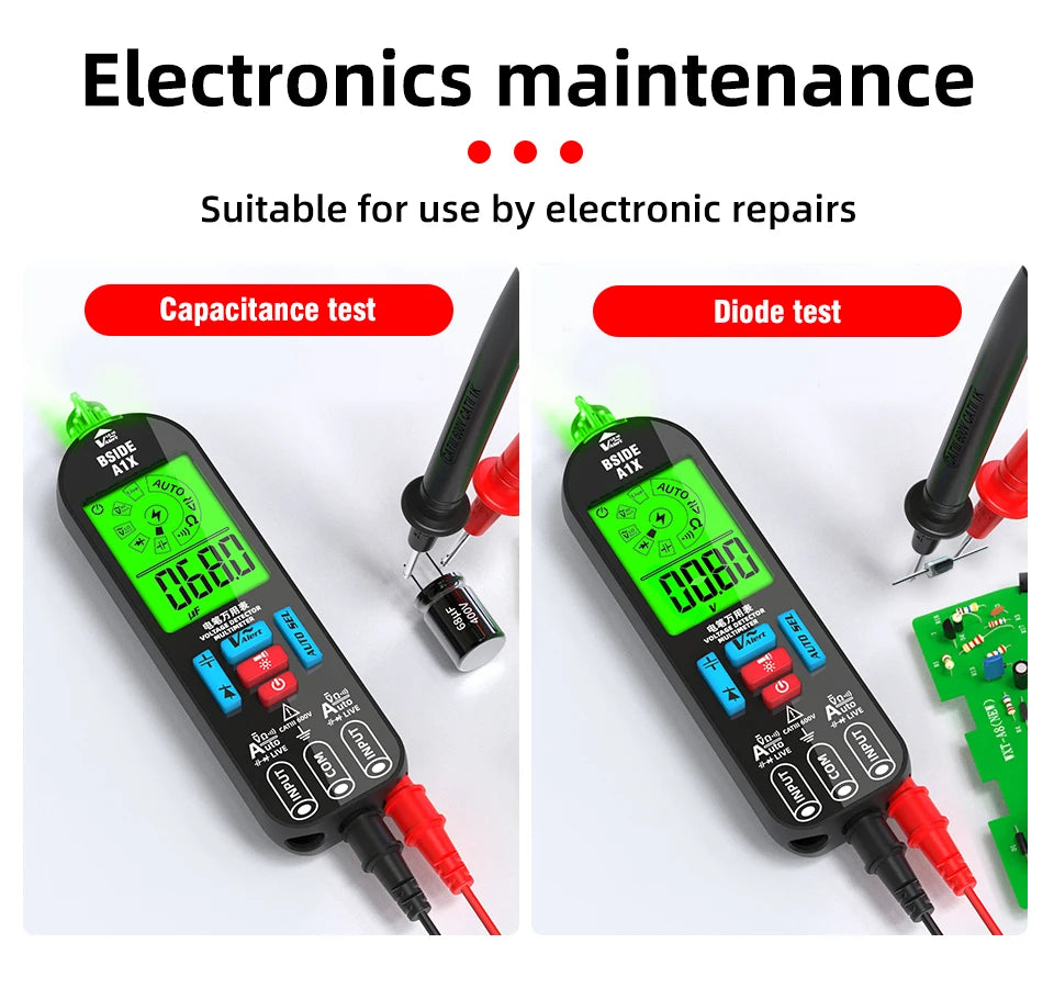 BSIDE A1/A1X Smart Digital Multimeter Electronic USB Tester Breakpoint AC DC Contactless NCV Charged Automatic Diode Capacitor