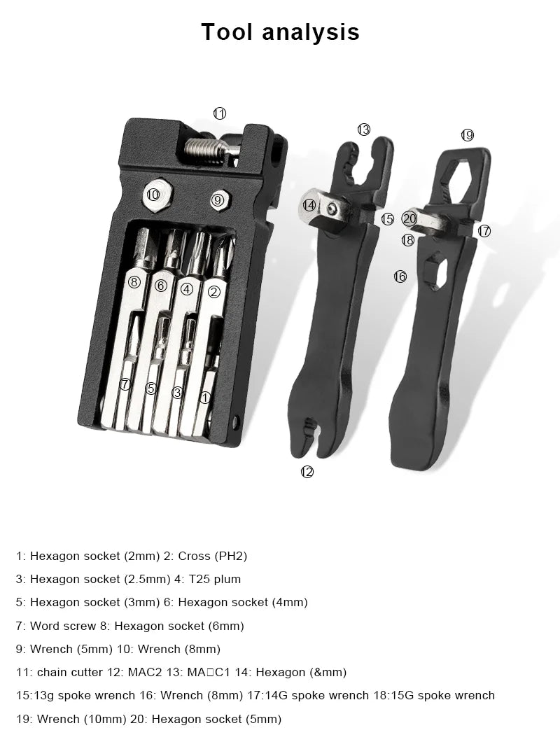 20-in-1 Bicycle Repair Tool Set | Multi-Function Bike Repair Kit