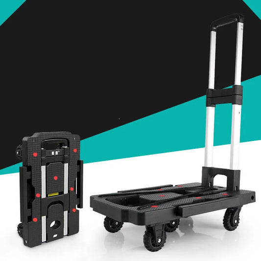 Portable Folding Aluminum Cart Dolly with 4 Wheels