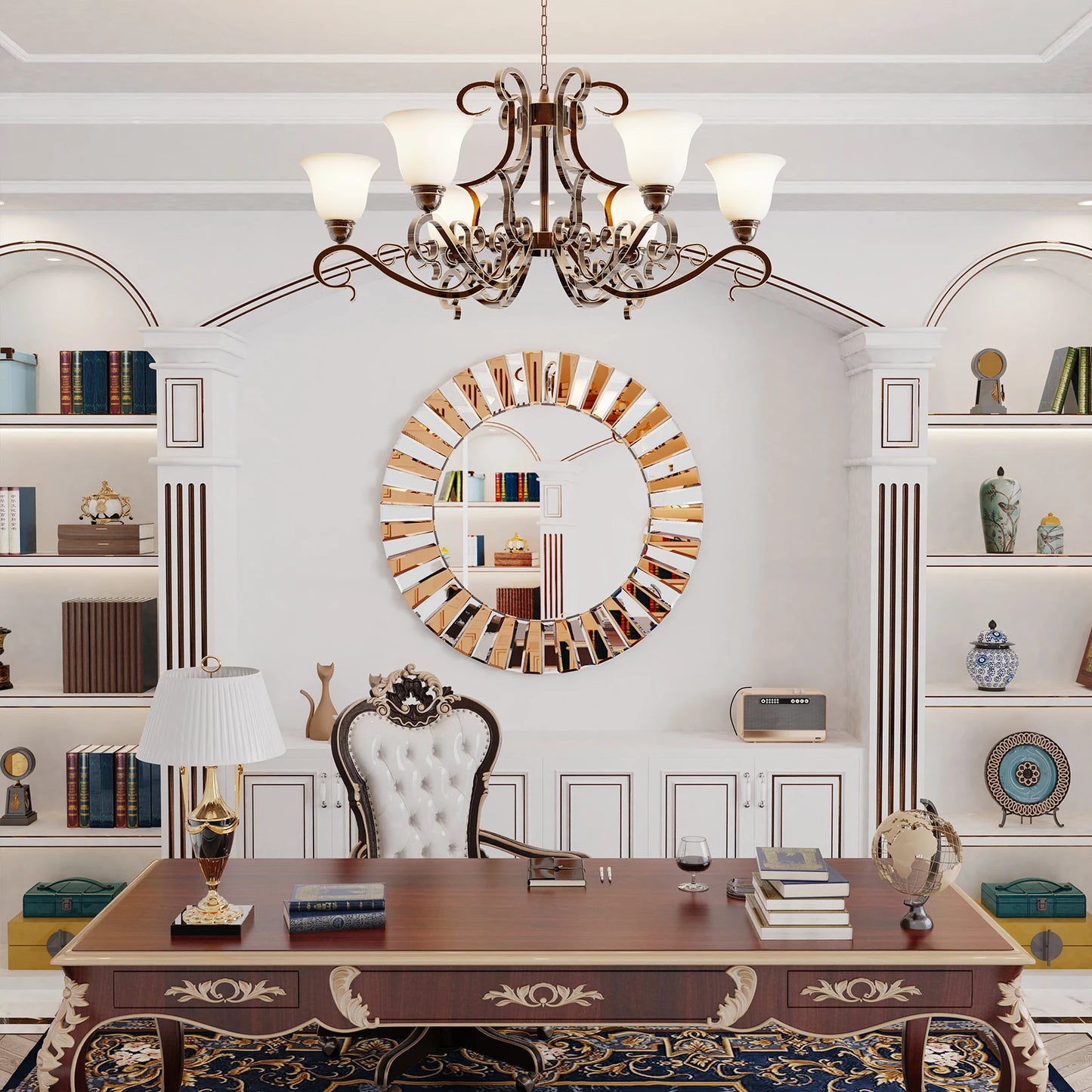 Radiant Sunburst Beveled Edge Mirror - Stunning Wall Accent