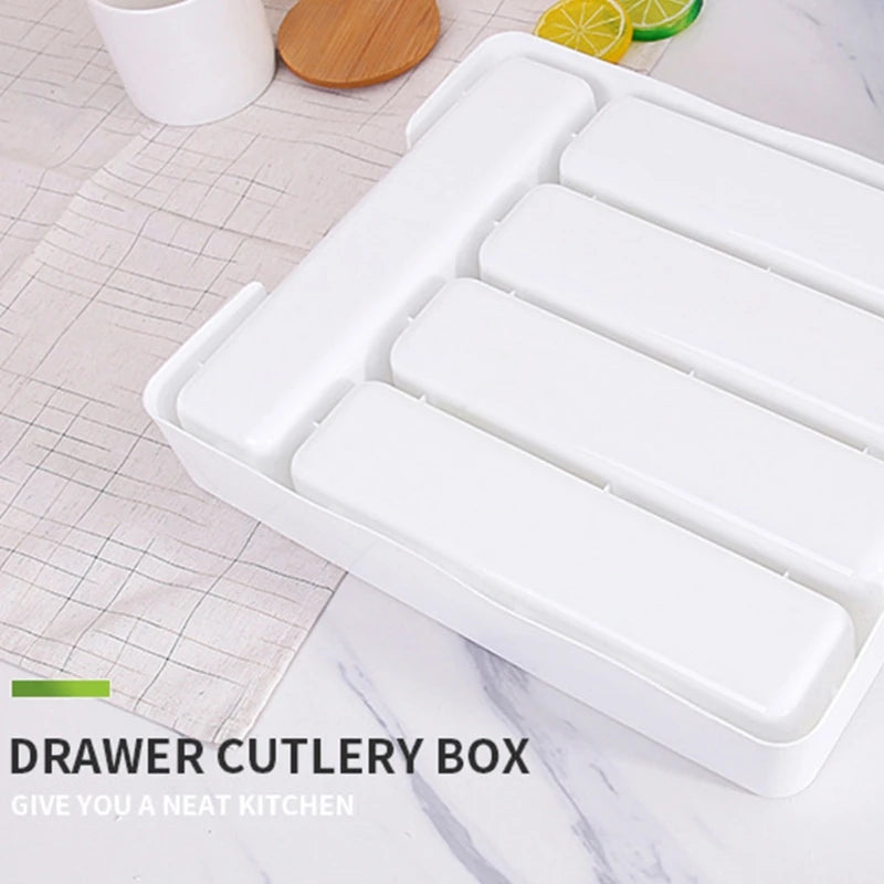 Kitchen Tools Drawer Organizer Tray Spoon Forks Cutlery Container Box